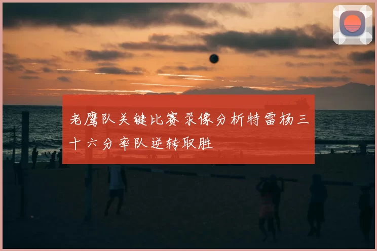 老鹰队关键比赛录像分析特雷杨三十六分率队逆转取胜